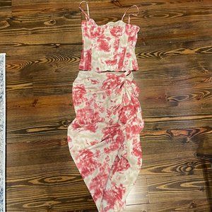 Two piece satin dress